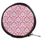 soft Pink Damask Pattern Mini Makeup Bag Front