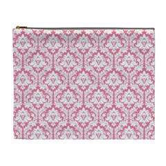 Soft Pink Damask Pattern Cosmetic Bag (xl) by Zandiepants