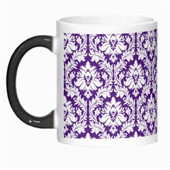 White On Purple Damask Morph Mug by Zandiepants