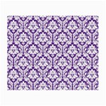 White on Purple Damask Glasses Cloth (Small, Two Sided) Front