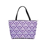 Royal Purple Damask Pattern Classic Shoulder Handbag Front