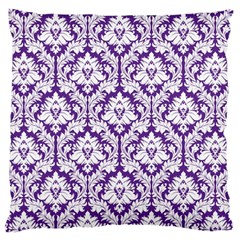 Royal Purple Damask Pattern Large Cushion Case (one Side) by Zandiepants