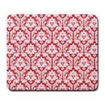 White On Red Damask Large Mouse Pad (Rectangle) Front