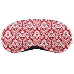 Poppy Red Damask Pattern Sleeping Mask by Zandiepants