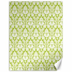 White On Spring Green Damask Canvas 12  x 16  (Unframed)