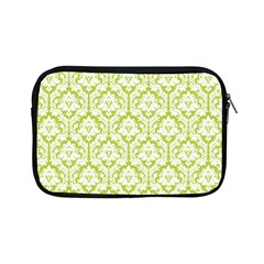 White On Spring Green Damask Apple Ipad Mini Zippered Sleeve by Zandiepants