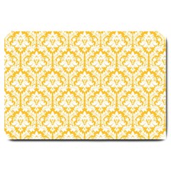 White On Sunny Yellow Damask Large Door Mat