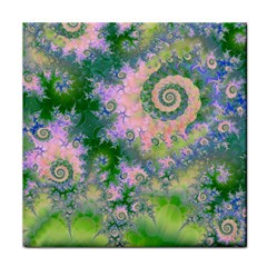 Rose Apple Green Dreams, Abstract Water Garden Ceramic Tile by DianeClancy