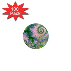 Rose Apple Green Dreams, Abstract Water Garden 1  Mini Button Magnet (100 pack)