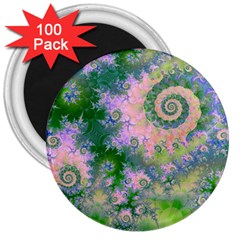 Rose Apple Green Dreams, Abstract Water Garden 3  Button Magnet (100 Pack)