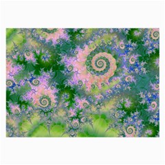 Rose Apple Green Dreams, Abstract Water Garden Glasses Cloth (Large, Two Sided)