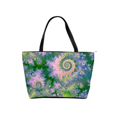 Rose Apple Green Dreams, Abstract Water Garden Large Shoulder Bag by DianeClancy