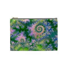 Rose Apple Green Dreams, Abstract Water Garden Cosmetic Bag (Medium)