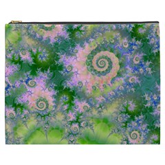 Rose Apple Green Dreams, Abstract Water Garden Cosmetic Bag (XXXL)