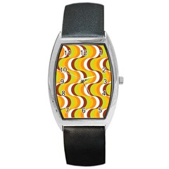 Retro Tonneau Leather Watch by Siebenhuehner