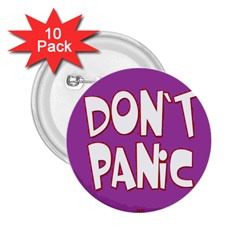 Purple Don t Panic Sign 2 25  Button (10 Pack) by FunWithFibro