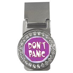 Purple Don t Panic Sign Money Clip (cz) by FunWithFibro