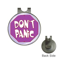 Purple Don t Panic Sign Hat Clip With Golf Ball Marker by FunWithFibro