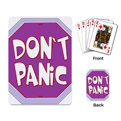 Purple Don t Panic Sign Playing Cards Single Design by FunWithFibro