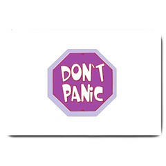 Purple Don t Panic Sign Large Door Mat by FunWithFibro