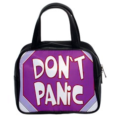 Purple Don t Panic Sign Classic Handbag (two Sides) by FunWithFibro