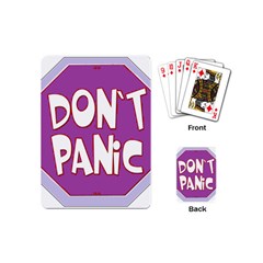 Purple Don t Panic Sign Playing Cards (mini) by FunWithFibro