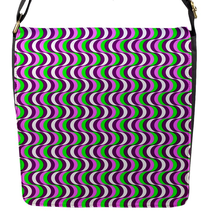 Pattern Flap Closure Messenger Bag (Small)