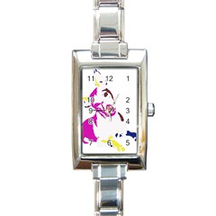 Untitled 3 Colour Rectangular Italian Charm Watch by nadiajanedesign