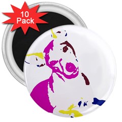 Untitled 3 Colour 3  Button Magnet (10 Pack) by nadiajanedesign