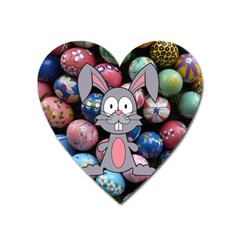 Easter Egg Bunny Treasure Magnet (heart) by StuffOrSomething