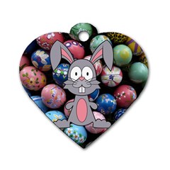 Easter Egg Bunny Treasure Dog Tag Heart (two Sided) by StuffOrSomething