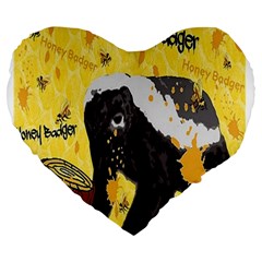 Honeybadgersnack 19  Premium Heart Shape Cushion by BlueVelvetDesigns