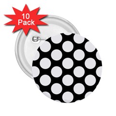 Black And White Polkadot 2 25  Button (10 Pack) by Zandiepants