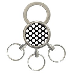 Black And White Polkadot 3-ring Key Chain by Zandiepants