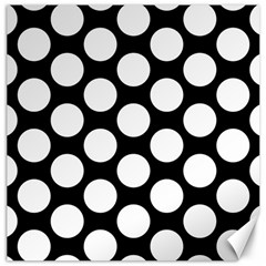 Black And White Polkadot Canvas 12  X 12  (unframed) by Zandiepants