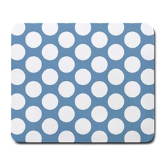 Blue Polkadot Large Mouse Pad (rectangle)