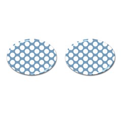 Blue Polkadot Cufflinks (oval) by Zandiepants