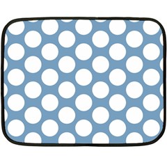 Blue Polkadot Mini Fleece Blanket (two Sided) by Zandiepants