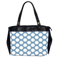 Blue Polkadot Oversize Office Handbag (two Sides) by Zandiepants