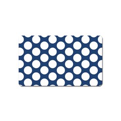 Dark Blue Polkadot Magnet (name Card) by Zandiepants