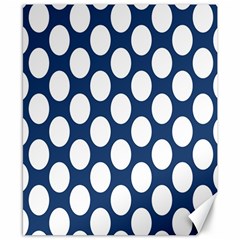 Dark Blue Polkadot Canvas 8  X 10  (unframed) by Zandiepants