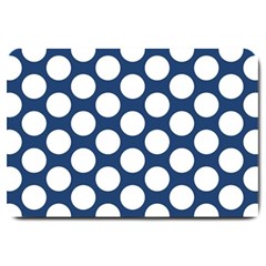 Dark Blue Polkadot Large Door Mat by Zandiepants