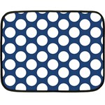 Dark Blue Polkadot Mini Fleece Blanket (Two Sided) 35 x27  Blanket Front