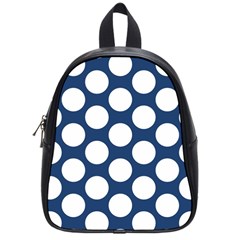Dark Blue Polkadot School Bag (small) by Zandiepants