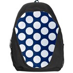 Dark Blue Polkadot Backpack Bag Front