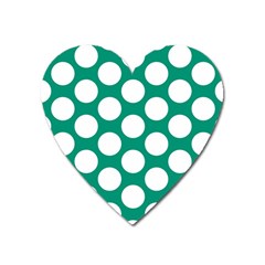 Emerald Green Polkadot Magnet (heart) by Zandiepants