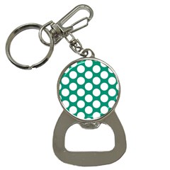 Emerald Green Polkadot Bottle Opener Key Chain