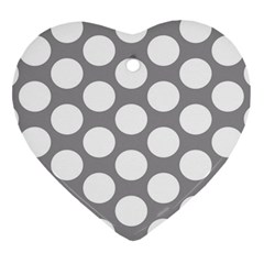 Grey Polkadot Heart Ornament by Zandiepants