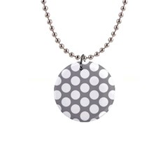 Grey Polkadot Button Necklace by Zandiepants