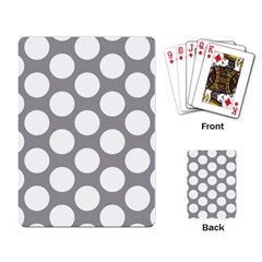 Grey Polkadot Playing Cards Single Design by Zandiepants